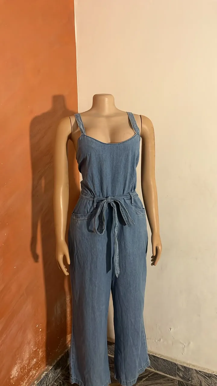 American Original REWASH Brand Denim Jumpsuit 